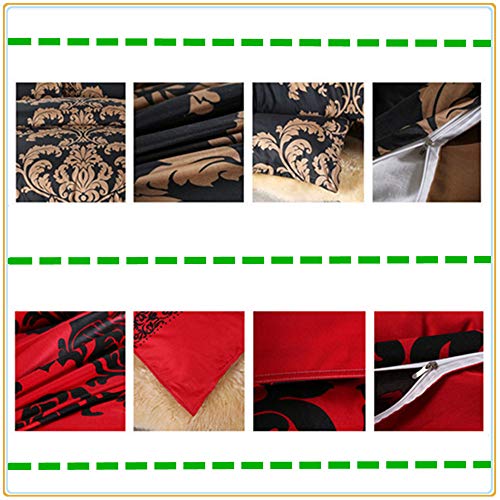 Fansu Juego de Ropa de Cama,3 Piezas Funda de Edredón con Cremallera Diseño de Impresión Microfibra Poliéster Funda de Edredón*1pcs, Funda de Almohada*2pcs (Negro,220 * 240cm)