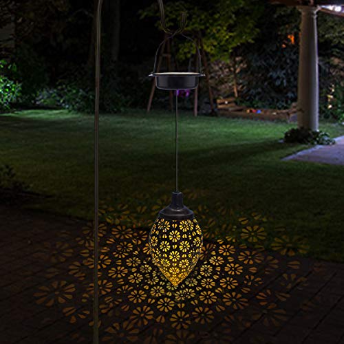 Farolillos Solares Exterior Jardin, Linterna Solar Luces Blancas, Lampara Solar Exterior Led Impermeable, Luces Solares Decoración para  Patio Jardín Césped