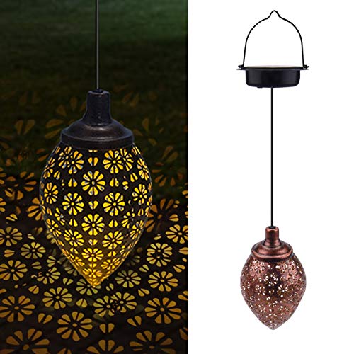 Farolillos Solares Exterior Jardin, Linterna Solar Luces Blancas, Lampara Solar Exterior Led Impermeable, Luces Solares Decoración para  Patio Jardín Césped