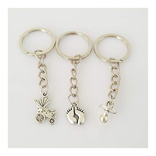 Fashion SHOP Llaveros De Manera Encantador del Carro de bebé de la Huella del Llavero del bebé chupetes Botella de alimentación del cumpleaños Llavero Lindo Chrild Clave Regalo Cadenas Decoraciones