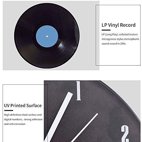 FDGFDG Planet Reloj de Pared Vintage Reloj de Vinilo de diseño Moderno Mecanismo de Silencio Decoración del hogar Relojes de Pared Retro para niños