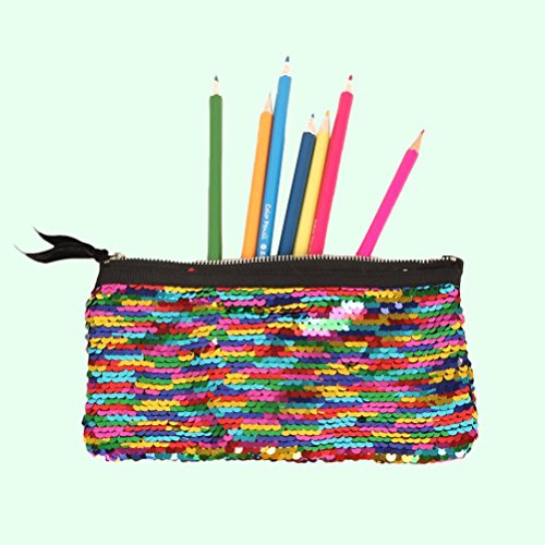 FENICAL Bolso cosmético de las mujeres que cuelga multifuncional que se lava el bolso de la cartera de la cartera del maquillaje de la lentejuela (Muiticolor)