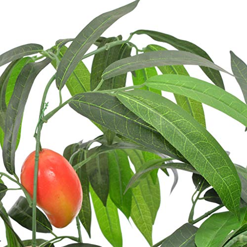 Festnight Planta Artificial Interior Planta Artificial árbol de Mango con Macetero Verde 150 cm