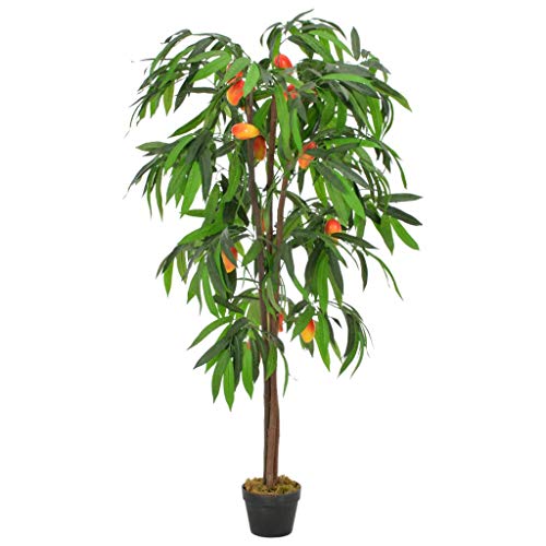 Festnight Planta Artificial Interior Planta Artificial árbol de Mango con Macetero Verde 150 cm