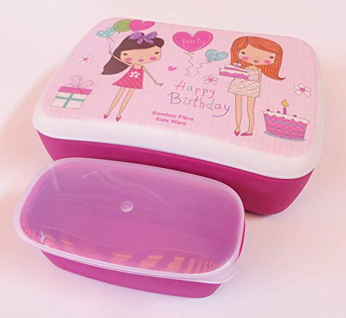 Fiambrera de Bambu Infantil - Pack Tuper y Sandwichera de Fibra de Bambú - Material Ecologico, Reciclable, Biodegradable y Ligero - Apto para Lavavajillas - Lonchera Eco, Bio, Sin BPA - Ideal niños