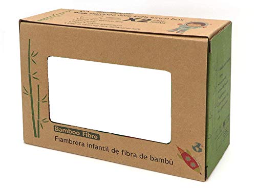 Fiambrera de Bambu Infantil - Pack Tuper y Sandwichera de Fibra de Bambú - Material Ecologico, Reciclable, Biodegradable y Ligero - Apto para Lavavajillas - Lonchera Eco, Bio, Sin BPA - Ideal niños