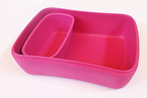 Fiambrera de Bambu Infantil - Pack Tuper y Sandwichera de Fibra de Bambú - Material Ecologico, Reciclable, Biodegradable y Ligero - Apto para Lavavajillas - Lonchera Eco, Bio, Sin BPA - Ideal niños