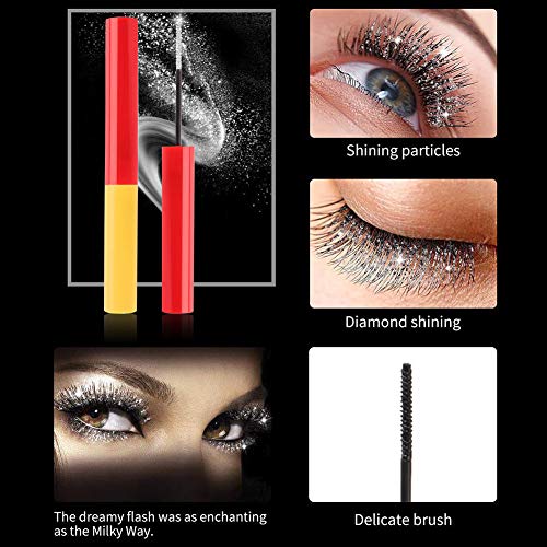 Fiber Eyelash Mascara, Rímel Impermeable, Rímel brillante como un diamante, Impermeable y duradero, Maquillaje de Ojos Largo y Encantador