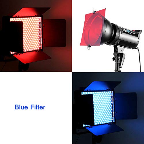 Filtros de color de lámina, corrección transparente de luz de gel para flash fotográfico (rojo, amarillo, naranja, verde, morado, rosa, azul claro, azul oscuro)