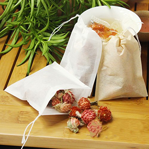 Filtros desechables, 100 piezas, para té vacío bolsas con cuerdas para té/café/hierbas/ramos/polvo a base de plantas