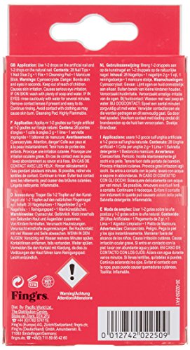 fingr 's 2250 – Falso Nails 24 Smart Girls Pink – Manicura Francesa Falsas Uñas pegamento