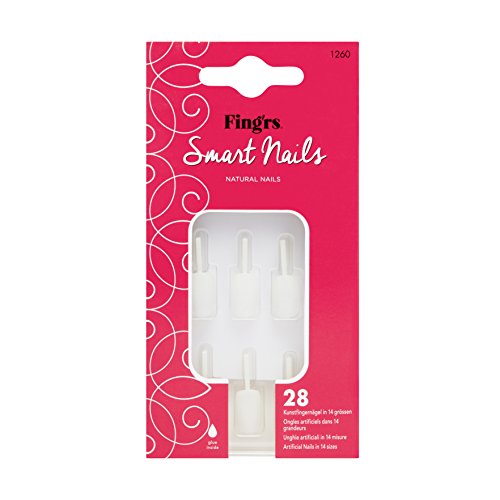 Fing'rs inteligentes Nails 1260X4 Uñas postizas para pegar en - Color Natural - Conjunto de 28