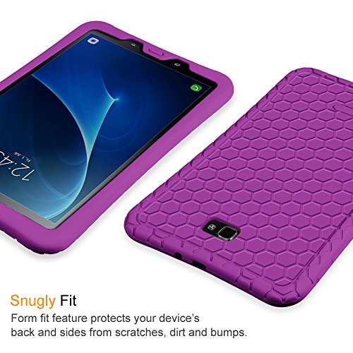 Fintie Funda de Silicona para Samsung Galaxy Tab A 10.1 2016 - [Honey Comb Series] Carcasa Ligera de Silicón Antideslizante para Niños a Prueba de Golpes para Modelo SM-T580N / T585N, Púrpura