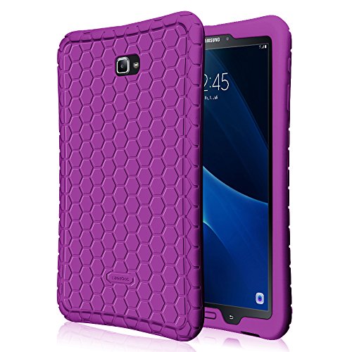 Fintie Funda de Silicona para Samsung Galaxy Tab A 10.1 2016 - [Honey Comb Series] Carcasa Ligera de Silicón Antideslizante para Niños a Prueba de Golpes para Modelo SM-T580N / T585N, Púrpura