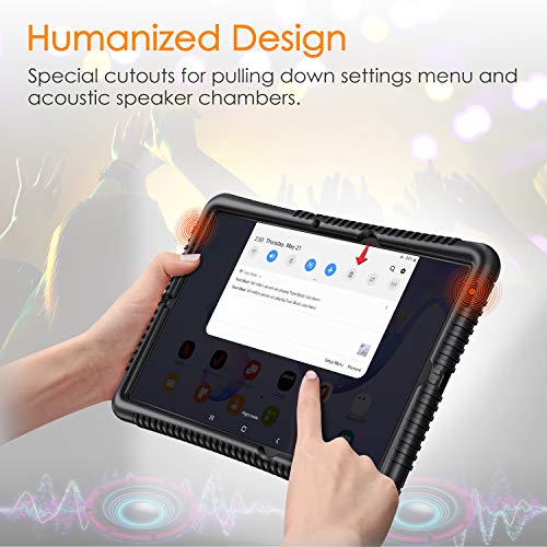 Fintie Funda de Silicona para Samsung Galaxy Tab S6 Lite de 10.4" - [Honey Comb Series] Carcasa Ligera de Silicón Antideslizante para Niños a Prueba de Golpes para Modelo SM-P610/ P615, Negro