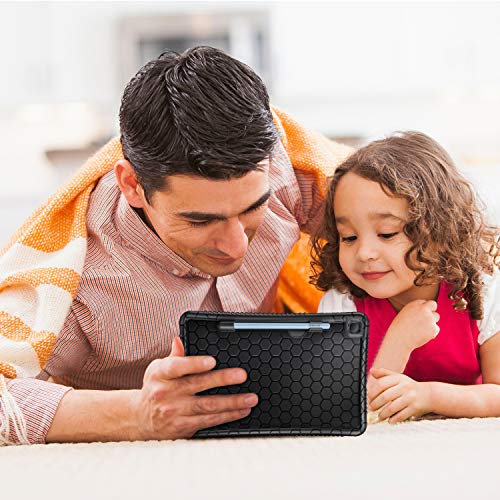 Fintie Funda de Silicona para Samsung Galaxy Tab S6 Lite de 10.4" - [Honey Comb Series] Carcasa Ligera de Silicón Antideslizante para Niños a Prueba de Golpes para Modelo SM-P610/ P615, Negro