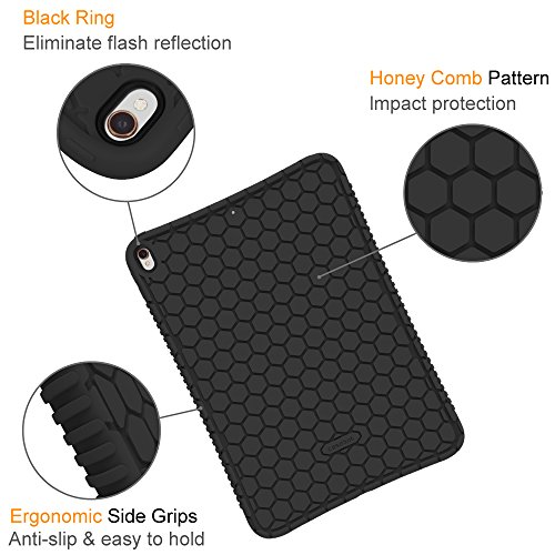 Fintie Funda para iPad Air 10.5" (3.ª Gen) 2019 / iPad Pro 10.5" 2017 - [Honey Comb Series] Carcasa Ligera de Silicón Antideslizante para Niños a Prueba de Golpes, Negro