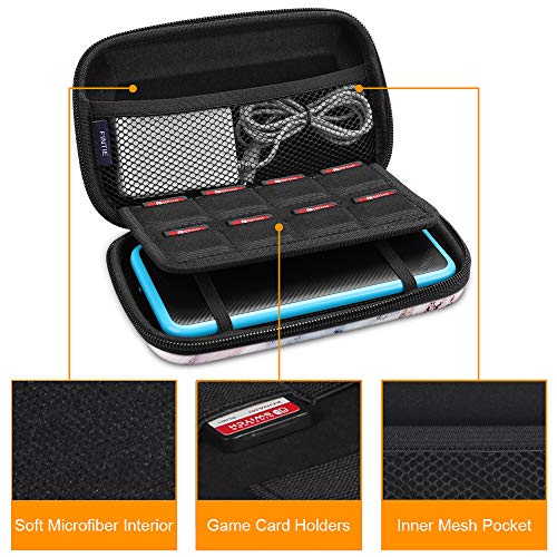 Fintie Funda Portátil para Nintendo 2DS XL / 3DS XL / 3DS / 3DS LL - Estuche para Viaje Bolsa de Transporte para la Consola con Ranuras para Tarjeta de Juego y Bolsillo Interno, Mármol Rosa