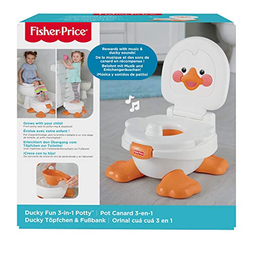 Fisher-Price Orinal Cuá Cuá 3 en 1, orinal para bebé +9 meses (Mattel T6211)