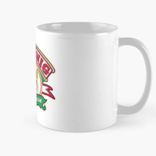 FitinC Mega Beer El Palma Malle King Drinker Arenal Park Mallorca Best Mug Tiene 11oz de Mano Hechas de cerámica de mármol Blanco