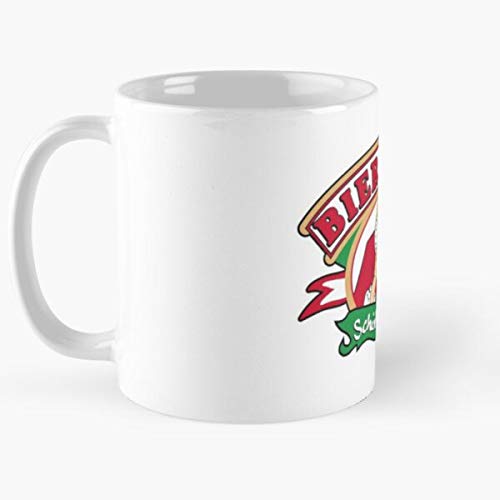 FitinC Mega Beer El Palma Malle King Drinker Arenal Park Mallorca Best Mug Tiene 11oz de Mano Hechas de cerámica de mármol Blanco