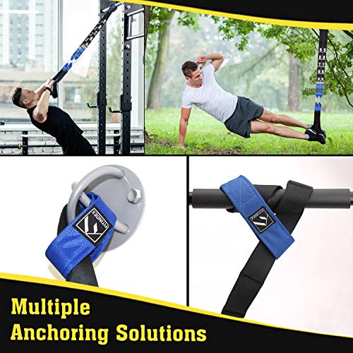 FITINDEX Kit de entrenamiento de resistencia corporal,Correas de suspensión de uso doméstico,Equipo de resistencia fitness con cintas de resistencia,para gimnasia en interiores o exteriores