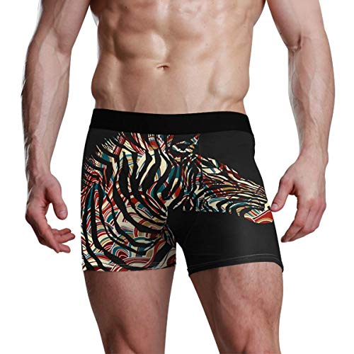 Fitted Boxer Bóxer Patrón de Cebra Acuarela Boxer Calzoncillos para Hombre,5,XXL