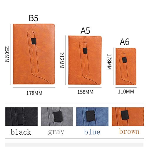 FJXQCY Dotted Journal/Cuaderno Punteado, Cuaderno Clásico, Acta De La Reunión, Diseño De La Pluma, 3 Tamaños, 4 Colores, 200 Páginas (Color : Gris, Size : A5)