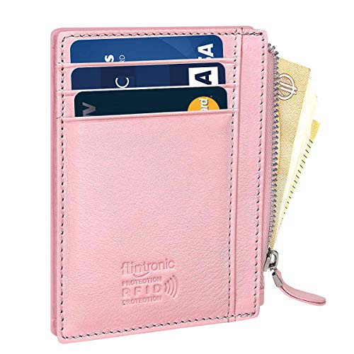 flintronic Billetera, Tarjetas de Crédito Slim Moda RFID Bloqueo Monedero de Cuero, Mini Billetera para Cartera ID,Tarjetero Crédito Licencia de Conducir Cartera Hombre