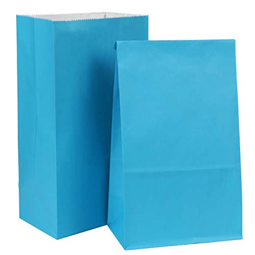 flintronic Bolsas de Regalo, 50 pcs Bolsa de Papel Kraft Bolsas de Papel en 10 Colores (+ 100 Piezas Lindas Pegatinas), para Fiestas, Ceremonias de Graduación, Bodas, Aniversarios, Navidad etc