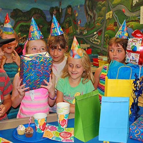 flintronic Bolsas de Regalo, 50 pcs Bolsa de Papel Kraft Bolsas de Papel en 10 Colores (+ 100 Piezas Lindas Pegatinas), para Fiestas, Ceremonias de Graduación, Bodas, Aniversarios, Navidad etc