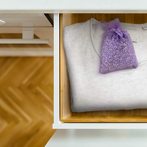 Flores Secas de Lavanda 250g - Provenza Francesa - 100% Puras y Naturales - Mejor Olor a Lavanda - Bolso Grande Revendible - Brotes de Lavanda Fragantes