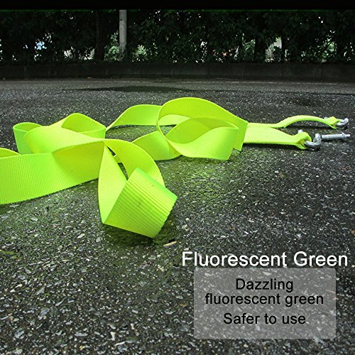 FMS Nylon Eslinga Cuerda de Remolque Resistencia 5 Ton, 3,8m Longitud, Coche Remolque Correa de Cuerdas para Remolque Resistente con 2 Grilletes