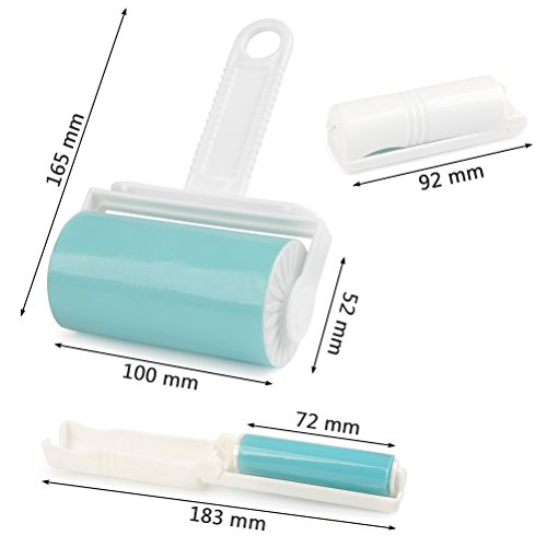 FOCCTS 4PCS Rodillo Quitapelusas Removedor Pegajoso de Pelusa Lavable y Reutilizable Sticky Picker Cleaner con Tapa para Pelo de Mascotas, Ropa, Alfombras, Alfombras de Coche, etc.
