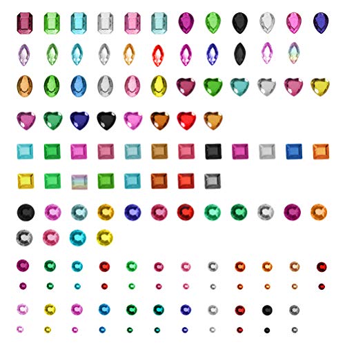 FOCCTS Pegatinas brillantes 6 tabletas adhesivos piedras colores 600pcs pegatinas de diamantes de imitación para teléfono DIY decoración niños manualidades