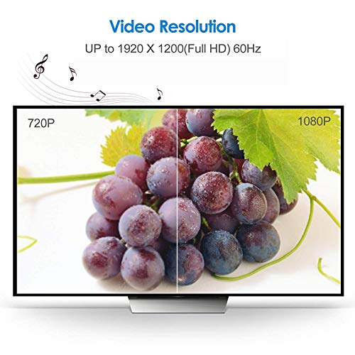 FOINNEX VGA a HDMI Adaptador/Convertidor con Audio (Conversor de PC Antigua a TV/Monitor con HDMI) Activo Hacer Macho VGA to HDMI Hembra Conector HD 1080P Video y Sonido para Computer,Laptop,Projector