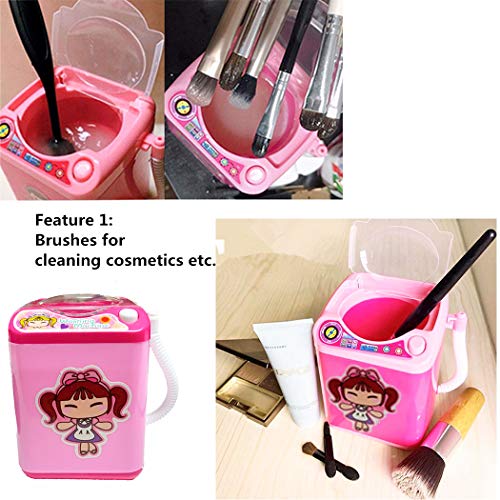 FORLADY Mini aparato para niños Lavadora Juguete Simulación Limpieza automática Lavadora Maquillaje eléctrico Cepillo Limpiar