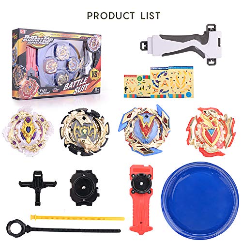 FORMIZON 4 Pcs Gyro Burst, Conjuntos de Metal de Gyro Spinning Fusión 4D, Modelo Lanzador de Aceleración Gyro, Regalo para Niños