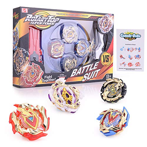 FORMIZON 4 Pcs Gyro Burst, Conjuntos de Metal de Gyro Spinning Fusión 4D, Modelo Lanzador de Aceleración Gyro, Regalo para Niños