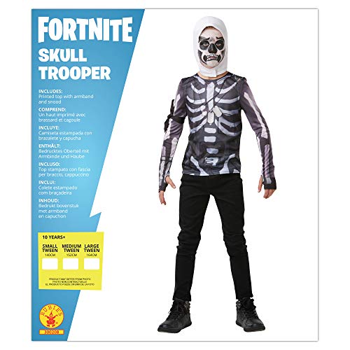 Fortnite - Disfraz camiseta Skull Trooper para niño, Small - 140 cm