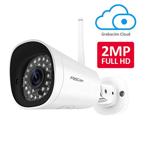 Foscam FI9902P 2MP Cámara Bala IP WiFi Vigilancia, AI Detección Humana, visión Nocturna, Compatible con Alexa (P2P, 1080p, ONVIF)