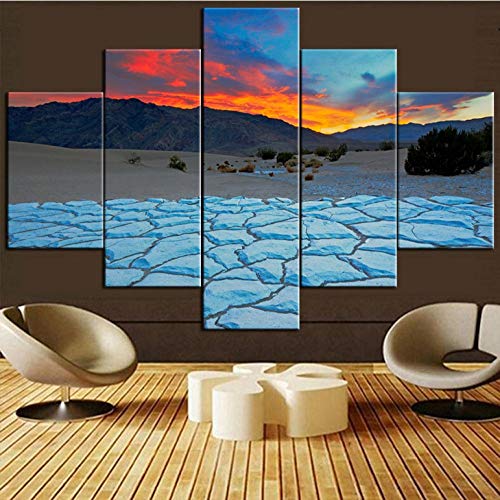 Foto Parco nazionale della Valle della Morte, California Dipinti 5 pannelli Canvas Wall Art Home Decor per soggiorno Lienzo de pintura