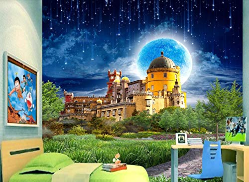 Fotomurales Tela de seda Castillo de los sueños, hermoso país de las hadas Papel Pintado Decoración de Pared Murales Pegatina decorativos adhesivos 3d moderna de Diseno Fotográfico