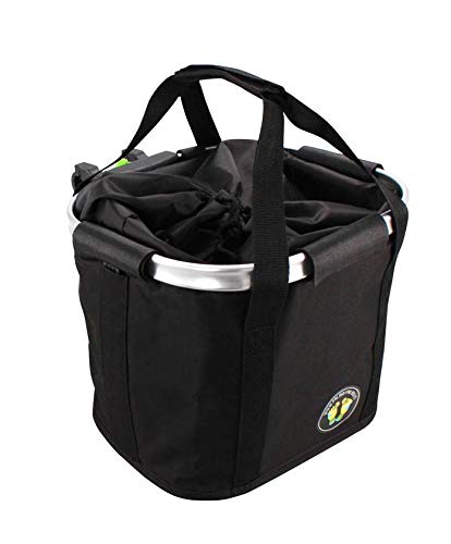 Franquihogar Cesta de Bicicleta Plegable, Canasta de Manillar de Bicicleta Multiusos Extraíble, Cesta Bicicleta Delantera Ciudad, Tela Oxford con Cierre para Seguridad