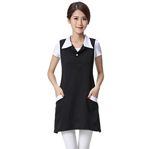 Freahap Delantales de Trabajo Sin Mangas para Peluquero Salón de Belleza Esteticista Peluquero Uniforme de Trabajo para Mujer de Moda #3