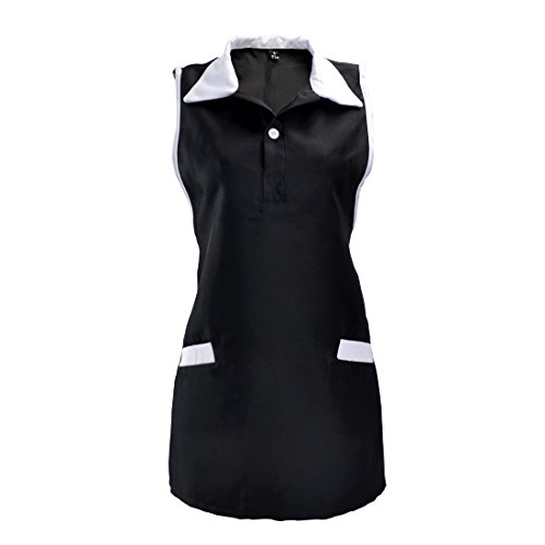 Freahap Delantales de Trabajo Sin Mangas para Peluquero Salón de Belleza Esteticista Peluquero Uniforme de Trabajo para Mujer de Moda #3