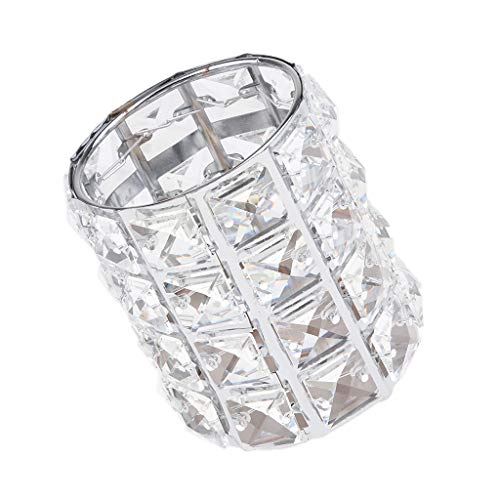 freneci Cristal Sólido Maquillaje Pinceles Titular Copa Organizador Cosmético Herramientas Peine Caso - Plata