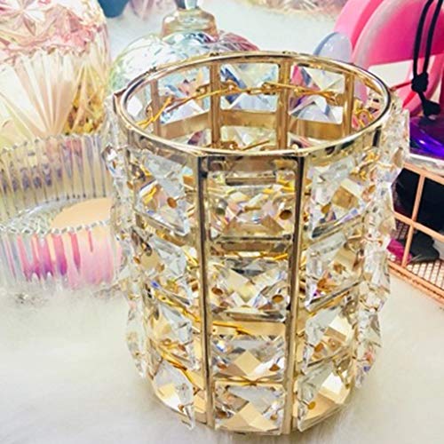 freneci Cristal Sólido Maquillaje Pinceles Titular Copa Organizador Cosmético Herramientas Peine Caso - Plata