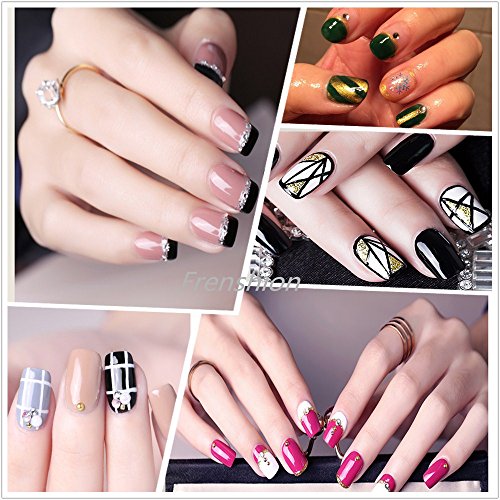 Frenshion 8ML Classic DIY 3D Diseños de Uñas de Gel Pintado Esmalte de Uñas de Gel, Dibujo de Pintura UV Led Gel Liner Polish Pen Tool, Pluma de Línea para Nail Art Salon Silver 60