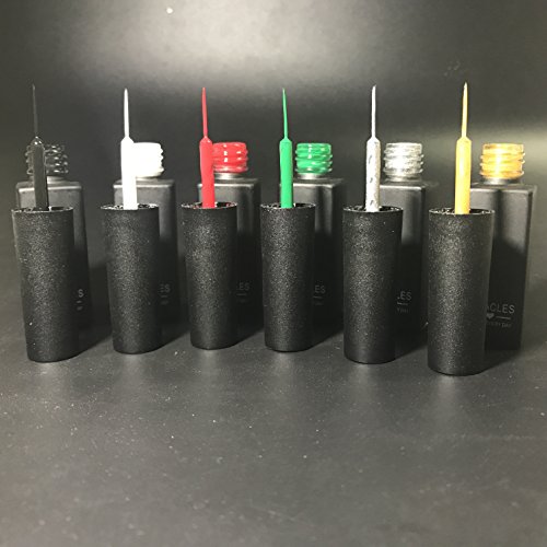 Frenshion 8ML Classic DIY 3D Diseños de Uñas de Gel Pintado Esmalte de Uñas de Gel, Dibujo de Pintura UV Led Gel Liner Polish Pen Tool, Pluma de Línea para Nail Art Salon Silver 60